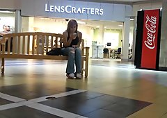 Lilly's Playing with feet In Mall