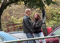 german busty Milf picked up for outdoor sex